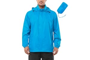 Outdoor Ventures Mens Lightweight Waterproof Jackets, Packable Rain Jacket Breathable Windproof Raincoat Adjustable Hiking Outdoor Jacket