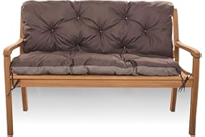 KRUGER Coussin de Banc pour balançoire pour extérieur, Coussin de Banc de Jardin, Coussin de canapé 110x50x40cm Marron
