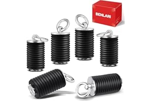 Benlari UTV Tie Down Anchors 1-7/16" Flexible Loop Lock and Ride Iron Ruber Fit for Polaris Ranger General 500 570 1000 XP 900 800 700 2013-2025 with 1-7/16" Hole Glossy White(Black)