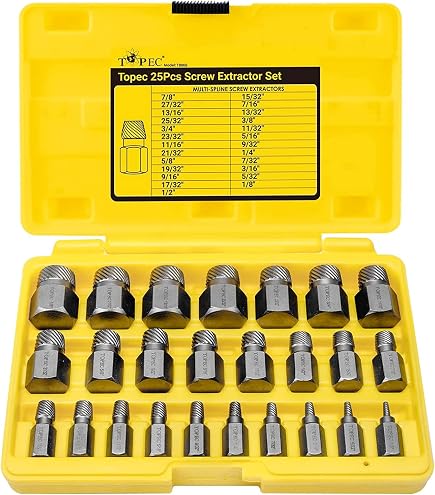 10-Piece Screw Extractor Kit – Remove Stripped, Broken, Rounded Bolts & Screws Easy | Left-Hand Spiral Design | Hex Socket Compatible