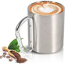 Tazza Da Outdoor In Acciaio Inox 200 Ml - Con Moschettone, Per Campeggio E Trekking - Foto 2