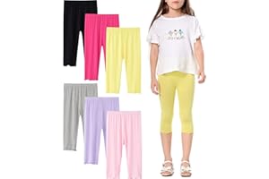 Adorel Mädchen Capri Leggings Sommer Kurz 3/4 Hosen Radlerhosen Shorts 6er-Pack