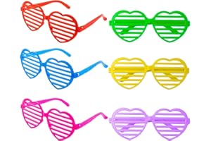 ZhiheHui 6 pcs (6 Colors) Neon Glasses Shutter Shades Glasses Pack- Shutter Shades Glasses Sunglasses Novelty Fancy Dress Costume for 80s party, 90's party,Cosplay Photo Props