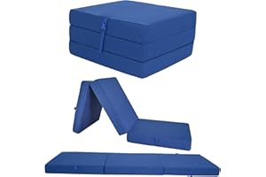 Sapphire Guest Foldable Z Bed Futon Chair – Single Futon Mattress & Sofa Bed with Removable Water-Resistant Cover, Lightweight & Comfortable Fold Out Z Bed Futon for Bedroom & Living Room