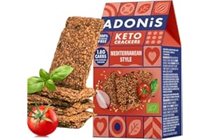 Craquantes Adonis Keto Olive et Graines de Chia (lot de 10 cracker de 60g) | Végétalien et Keto l 100% Naturel l Sans Gluten, Sans Sucre, Sans Huile de Palme, Sans Lactose l Faible en Sucre, Faible