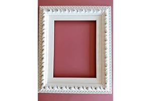 Artecentro Cornice per Quadri - Tele- in Legno con o Senza passepartout Shabby Bianco (Solo Cornice, 40 x 60)