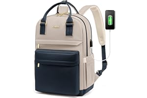 LOVEVOOK Plecak damski, 15,6 cala, plecak szkolny, dla dziewcząt, nastolatków, z przyłączem ładowania USB i kieszenią na laptopa, wodoszczelny plecak szkolny, plecak dzienny, elegancki, do szkoły, na