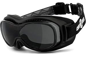 Chillout Rider® Motorcycle Overgoggles, Motorcycle Goggles for Glasses Wearers, Anti-Fog, HLT® Plastic Safety Glass According to DIN EN 166, Motorcycle Goggles CR006