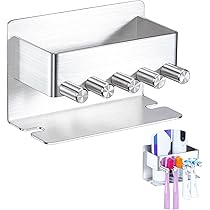 2 Portaspazzolini Elettrici Con Adesivo | Supporto Parete Per Spazzolino Elettrico E Dentifricio | Bianco, Senza Fori