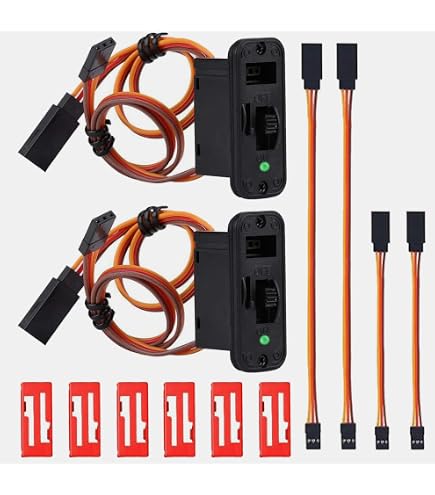 AMZZN Lot De 2 Batteries Nimh 6,0V 2200mAh AA Avec Connecteur Hitec – Rechargeable Haute Capacité Pour Voiture RC, Avion, Récepteur