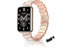 ZHIYONG Metall Armband für Huawei Watch Fit 2 Armband, Frauen Strass Glitzer Verstellbare Edelstahl Ersatzbänder Armband Kompatibel mit Huawei Watch Fit 2 (C)