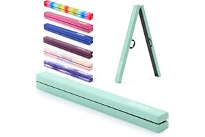 ZELUS Poutre de Gymnastique Pliable 240cm/270cm Poutre de Gym Pliante Poutre d'Équilibre Antidérapant Transportable pour Enfants Filles Gymnastes