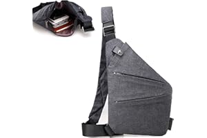 zxcvb 2023 Personal Flex Bag Sling Crossbody Bags Trendy Travel Anti Theft Safe Purse Bags for Women Men (Grey,Left)