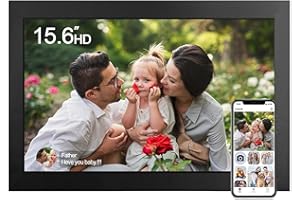 AILRINNI Digital Photo Frame 15.6 Inch-32G Digital Picture Frame WiFi Smart FHD IPS All-Degree-Viewing Touch Screen,Auto-Rotation,Picture and Video Share Via frameo