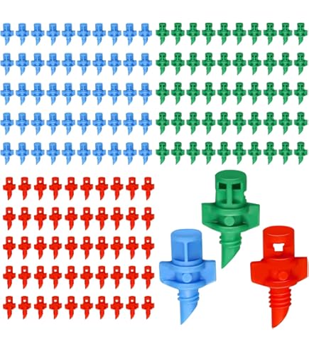 KUMSODE Micro Sprühdüsen Set - 150 Stück 90/180/360 Grad Für Gartenbewässerung