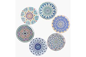 ‎BOHORIA BOHORIA Premium Design Untersetzer 6er Set Dekorative Untersetzer fur Glas, Tassen, Vasen, Kerzen auf ihrem Holz-, Glas- oder Stein- Esstisch Boho Edition,Boho
