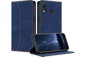 Mo-Beauty Hülle Kompatibel mit Samsung Galaxy A20E / A10E, Handyhülle Samsung A20E, Galaxy A10E Hülle, PU Leder Flip Klappbare Schutzhülle Magnet Klapphülle Samsung Galaxy A20E / A10E(Blau)