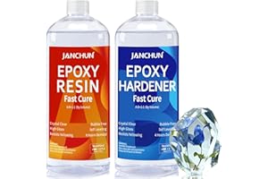 JANCHUN 944ml/32oz Epoxidharz Set Anfänger Epoxidharz Mit Härter- 1: 1 Premium Harz Kristallklares Gießharz für Holz, Kunst, Aquarium, Handwerk, Schmuckherstellung, Flusstische Harz (32oz(944ml))