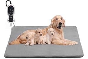 RC SLL Extra Large Dog Heating Pad 120*75 cm Pet Heating Pad Heated Pad Beds, Electric Warming Pads for Dogs Cats,Waterproof Pet Heating Pad Smart Thermostat Switch,Puppy Heating Pad for Whelping Box