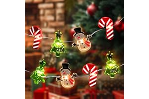 Coquimbo Décoration Noël Guirlande Lumineuse, 3M 30 LED Canne Bonhomme de Neige Arbre de Noël Guirlande Led à Piles, Guirlande Noel Intérieur Extérieur pour Sapin de Noel Chambre Cheminée Fête Jardin