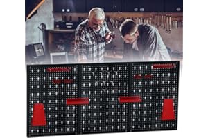 VA-Cerulean Parete forata per utensili, in metallo con 17 pezzi, set di ganci, parete forata, supporto per attrezzi per officina