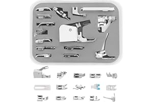 Yuhtech 15 Stücke Nähmaschine Zubehör Set, Nähfuß Walking Fuß Kit für Brother, Janome, Singer, Carina, Veritas, Dorina