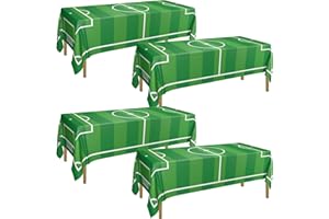 APUXXJUPA Fußball-Tischdecke – 4 Stück Fußball-Geburtstagsparty-Dekorationen Tischdecken für Kindergeburtstagsfeier Ball-Themenartikel Sportveranstaltungen, 130 x 220 cm