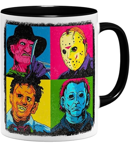 Friends horror movies by stephen king Bianco tazza di caffè con Red Rim & Handle Mug