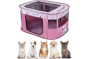 EUBSWA Recinto per Cani 70 x 55 x 40 cm, Recinto per Gatti da Interno Pieghevole, Anche per Esterno, Box Traspirante Portatile per Gatti Conigli Cuccioli