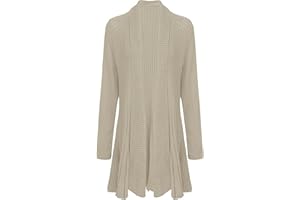 shelikes Womens Knitted Cardigan Long Full Sleeve Knitwear Cardigans Classic Solid Sweater Jacket Coat