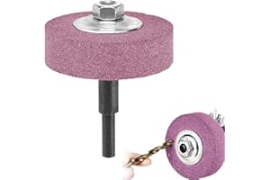 BEROZA Mola per Trapano, Adattatore e Kit di Lucidatura, Testa di Molatura in Metallo, Diametro Esterno 75 mm ID 10 mm Rosso Chiaro