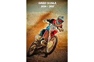 Diario Scuola 2024 2025 Tema Moto-Cross: Organizzatore settimanale una settimana per due pagine, Pianificatore scolastico per studenti (elementari, medie, superiori, università)