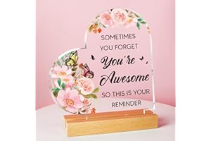 VETBUOSA Gifts for Women, Christmas Best Friends Gifts for Women Men, Heart-Shaped Acrylic Plaque, Friendship Birthday Inspirational Gifts for Her, Xmas You are Awesome Proud of You Gifts for Women Friends
