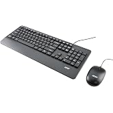 Acer PalmEase Wired Keyboard & Mouse Combo with Palm Rest |Plug & Play USB 2.0, 1600 DPI, Co-Pilot Key, Rupee ₹ Symbol | 10m Range, 10M Keystroke Life