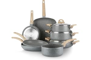 KASANOVA batteria pentole induzione antiaderenti 11 pezzi per tutti i tipi di piano cottura Mrs Wood