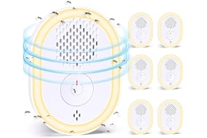 BUBBACARE Répulsif Ultrason Antiparasitaire, 6 Pack Prise Anti Moustique Répulsif à Ultrasons pour Rats, Répulsif Insectes électrique Piège à Mouches à Lumière pour Araignées Souris Fourmis