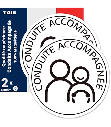 Disque Magnétique "Conduite Accompagnée" – Diamètre 15 Cm – Adhésif Et Réfléchissant – Conforme Réglementation Française – Pour Jeunes Conducteurs - 6