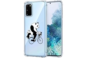 Suhctup Silicone Custodia Compatibile con Samsung Galaxy A21S, Cover Trasparente con Panda Disegni, Soft TPU Gel Bumper Slim Crystal Full Body Antiurto Case per Galaxy A21S