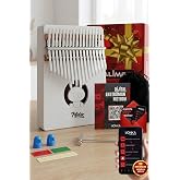 Midex KLX-550 Beyaz Renk Ger&ccedil;ek Ağa&ccedil; Kalimba 17 Tuşlu Full Set