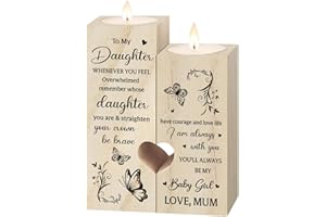 Niyewsor Gifts for Daughter - To My Daughter Candle Holders, Daughter Gifts from Mum, Birthday Gifts for Daughter, Idea Daughter Gifts for Christmas Mother's Day Graduation Wedding Gifts