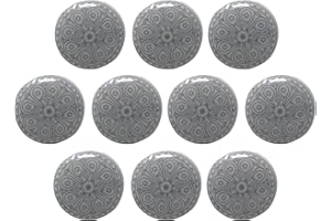 Ajuny Zestaw 10 indyjskich ceramicznych gałek szaro-białych do komody, szuflad, komody, szafki łazienkowej, kuchni