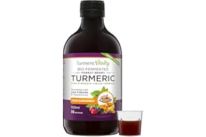 TURMERIC VITALITY Turmeric Curcumin with Probiotics & Enzymes - Fermented High Strength Liquid Turmeric Supplement with Black Pepper & Ginger Equivalent to 2 Turmeric Capsules - Turmeric Shots