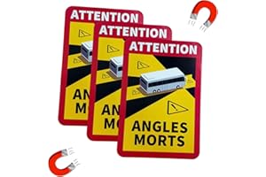 KKVOGMLE 3 Stück Toter Winkel Aufkleber, Magnetische Warnschilder Achtung, Attention Angles Morts Aufkleber, 17x25cm Wasserdicht Autoaufkleber mit UV Schutz für Bus und Wohnwagen