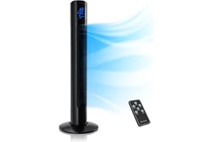 ‎BRANDSON Brandson Turmventilator mit Fernbedienung und Oszilation - Oscillating Tower Fan - 96 cm - 40W - Ventilator mit 2 Geschwindigkeitsstufen Timer 3 Betriebsmodi 40 Grad oszillierend - schwarz