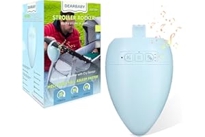 DEARBABY Baby Stroller Rocker Rechargeable, 11 Soothing Sounds Sleep Soother with Cry Activated Sensor, Adjustable Speed with 15,30,45 Minute Timer- Fits All Pushchairs & Prams to Create a Baby's Bouncer