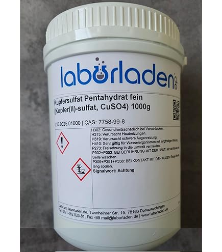 Sulfate De Cuivre Pentahydraté 99,1% - Produit Chimique Pur Pour Multiples Usages
