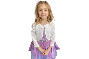 Yealoo Chaqueta Bolero Niña Encaje 3/4 Manga Larga Cuello Redondo para Fiesta Ceremonia 2-12 años