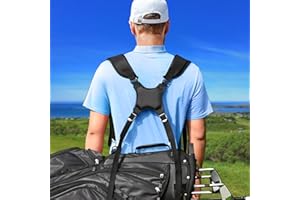 Big Teeth Ersatzriemen für Golfwagen, gepolstert, bequem, Nylon, verstellbar, universal, schwarz, 4 Haken