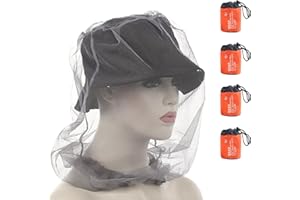 PHOGARY Moskitiera (4 sztuki) z torbą transportową, ochrona przed owadami, do wszystkich aktywności na świeżym powietrzu, czarna siatka zapewniająca optymalną widoczność, nadaje się do prania