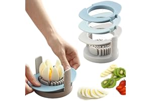Ruibo 3 en 1 Oeuf trancheuse/Cutter avec 3 Styles de trancher Coupe en acier inoxydable de fil, Hard Boiled Egg Slicer